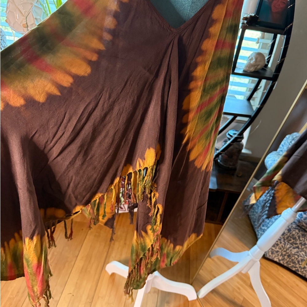 Boho Spiral Tie-Dye Fringe Dress (Handmade Style) - Picture 4 of 5